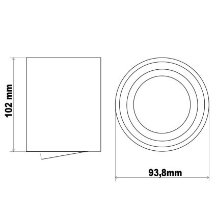 Witte LED Spotlamp TUBA 1x GU10 / 5W / 230V 4000K