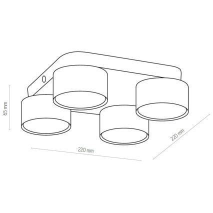 Witte Plafondlamp SPACE 4x GX53 / 15W / 230V