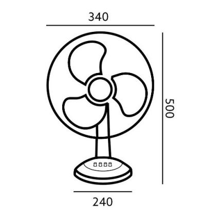 Witte Tafelventilator VIENTO 40W / 230V