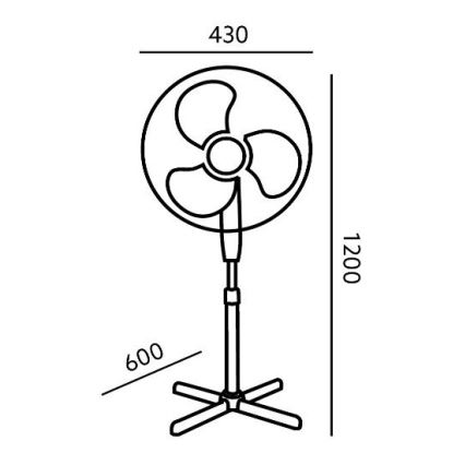 Witte Vloerventilator VIENTO 45W / 230V