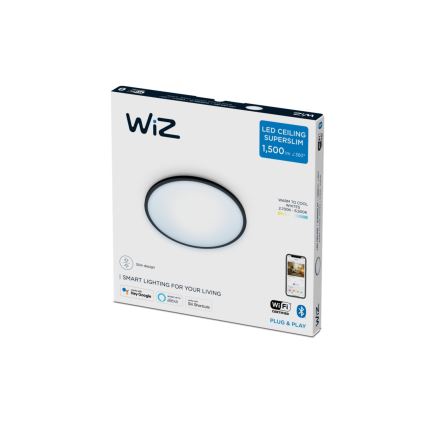 WiZ - Dimbare LED Plafond Lamp SUPERSLIM LED/16W/230V 2700-6500K Wi-Fi zwart