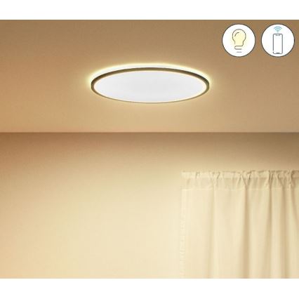 WiZ - Dimbare LED Plafondlamp SUPERSLIM LED/22W/230V 2700-6500K Wi-Fi zwart