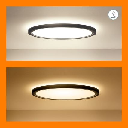 WiZ - Dimbare LED RGB plafondlamp SUPERSLIM LED/22W/230V 2700-6500K Wi-Fi zwart