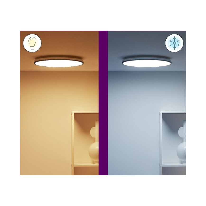 WiZ - Dimbare LED RGBW Plafondlamp RUNE LED/21W/230V 2200-6500K Wi-Fi zwart