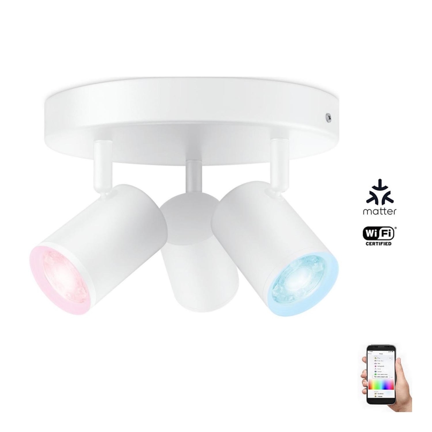 WiZ - Dimbare LED RGBW Spot IMAGEO 3xGU10/4,9W/230V 2200-6500K Wi-Fi CRI 90 wit