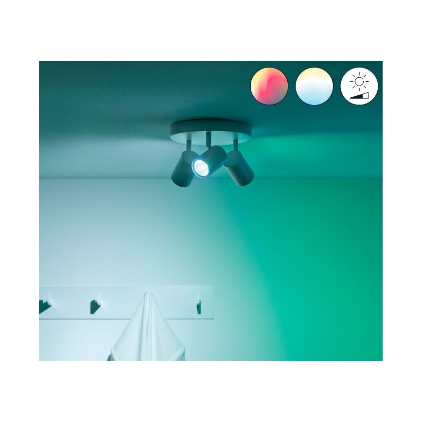 WiZ - Dimbare LED RGBW Spot IMAGEO 3xGU10/4,9W/230V 2200-6500K Wi-Fi CRI 90 wit