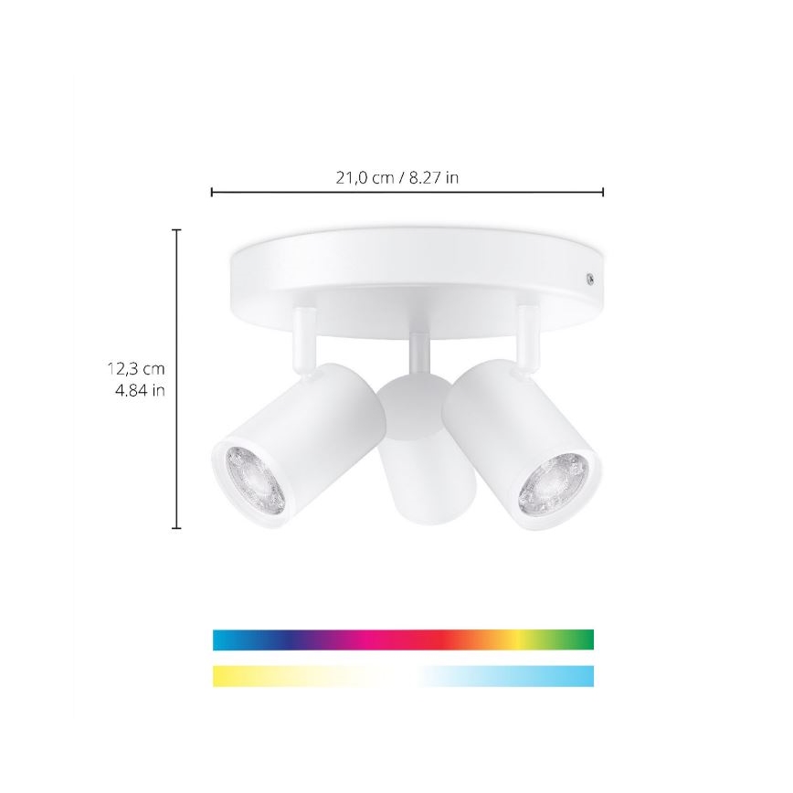 WiZ - Dimbare LED RGBW Spot IMAGEO 3xGU10/4,9W/230V 2200-6500K Wi-Fi CRI 90 wit