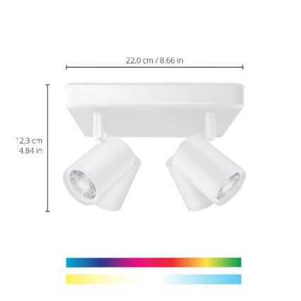 WiZ - Dimbare LED RGBW Spot IMAGEO 4xGU10/4,9W/230V 2200-6500K Wi-Fi CRI 90 wit