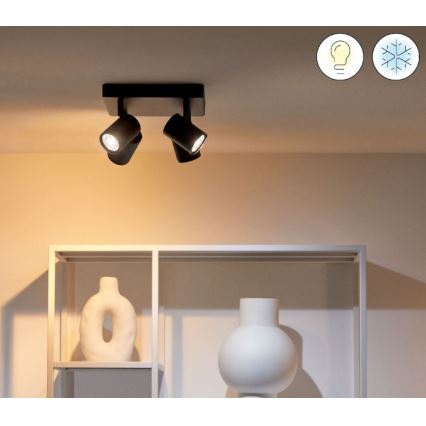 WiZ - Dimbare LED RGBW Spot IMAGEO 4xGU10/4,9W/230V 2200-6500K Wi-Fi CRI 90 zwart