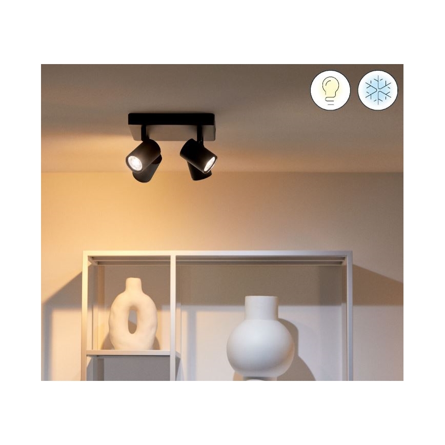 WiZ - Dimbare LED RGBW Spot IMAGEO 4xGU10/4,9W/230V 2200-6500K Wi-Fi CRI 90 zwart