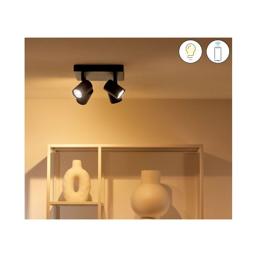 WiZ - Dimbare LED RGBW Spot IMAGEO 4xGU10/4,9W/230V 2200-6500K Wi-Fi CRI 90 zwart