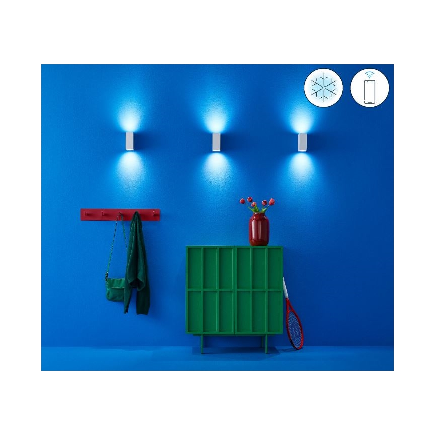 WiZ - Dimbare LED RGBW Wand Lamp UP&DOWN 2xGU10/4,7W/230V 2200-6500K Wi-Fi CRI 90 wit