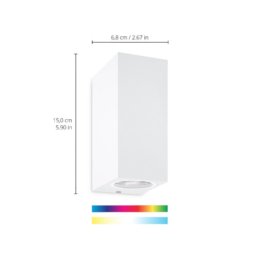 WiZ - Dimbare LED RGBW Wand Lamp UP&DOWN 2xGU10/4,7W/230V 2200-6500K Wi-Fi CRI 90 wit