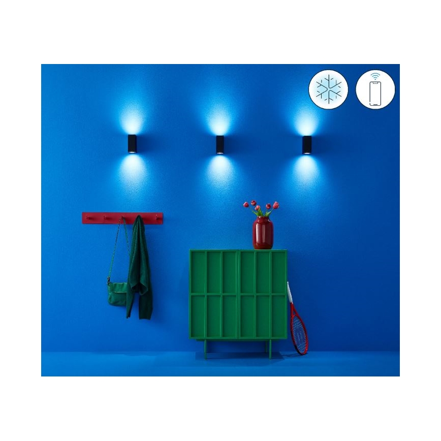 WiZ - Dimbare LED RGBW Wandlamp UP&DOWN 2xGU10/4,7W/230V 2200-6500K Wi-Fi CRI 90 zwart