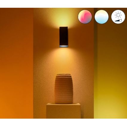 WiZ - Dimbare LED RGBW Wandlamp UP&DOWN 2xGU10/4,7W/230V 2200-6500K Wi-Fi CRI 90 zwart