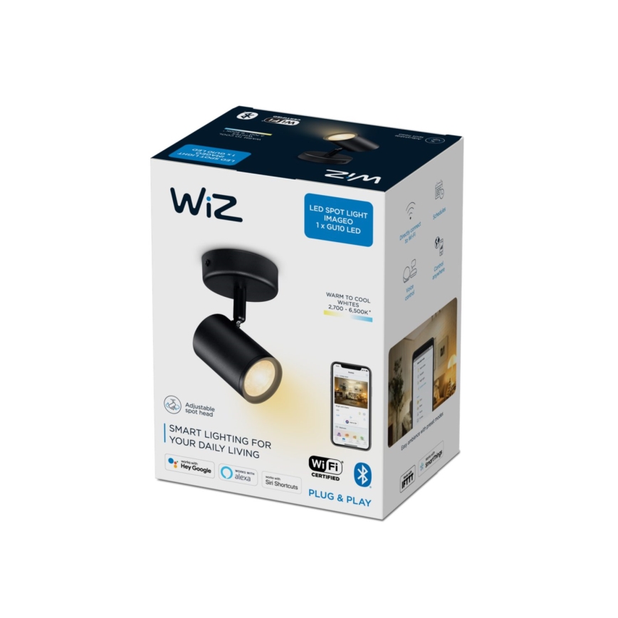 WiZ - Dimbare LED Spot IMAGEO 1xGU10/4,9W/230V 2700-6500K CRI 90 Wi-Fi zwart