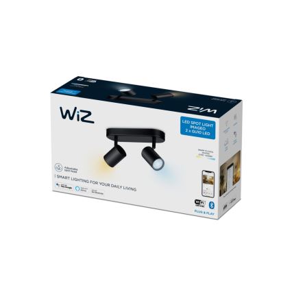 WiZ - Dimbare LED Spot IMAGEO 2xGU10/4,9W/230V 2700-6500K Wi-Fi CRI 90 zwart