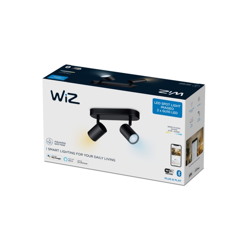 WiZ - Dimbare LED Spot IMAGEO 2xGU10/4,9W/230V 2700-6500K Wi-Fi CRI 90 zwart