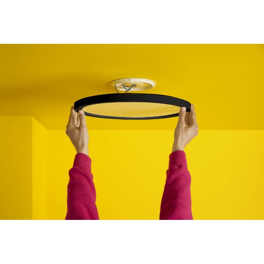 WiZ - LED RGB Dimbaar Plafondlamp SUPERSLIM LED/32W/230V 2700-6500K Wi-Fi zwart