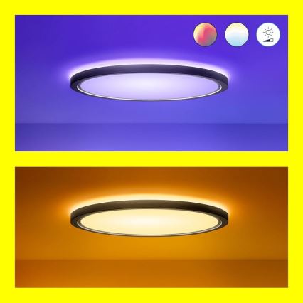 WiZ - LED RGB Dimbaar Plafondlamp SUPERSLIM LED/32W/230V 2700-6500K Wi-Fi zwart