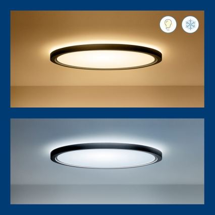 WiZ - LED RGB Dimbaar Plafondlamp SUPERSLIM LED/32W/230V 2700-6500K Wi-Fi zwart