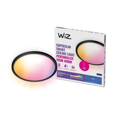 WiZ - LED RGB Dimbaar Plafondlamp SUPERSLIM LED/32W/230V 2700-6500K Wi-Fi zwart