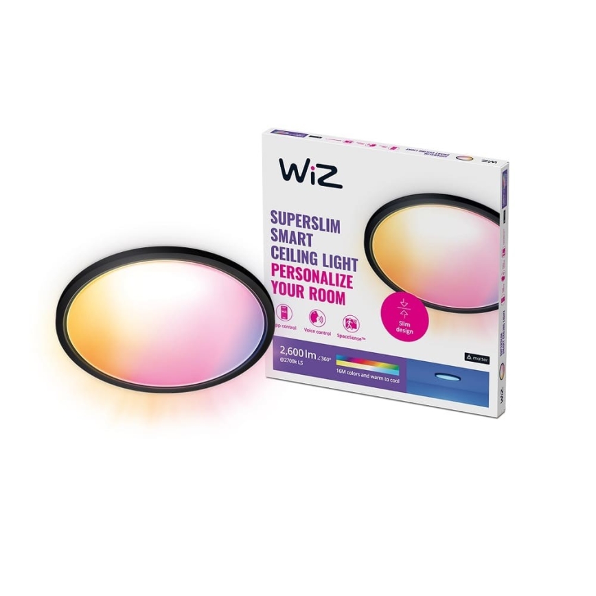 WiZ - LED RGB Dimbaar Plafondlamp SUPERSLIM LED/32W/230V 2700-6500K Wi-Fi zwart