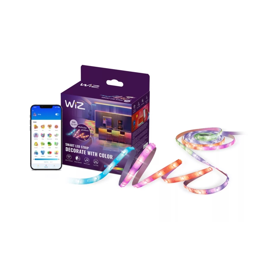 WiZ - LED RGBIC Dimbare strip 4m LED/10,2W/5V 2700-6500K Wi-Fi