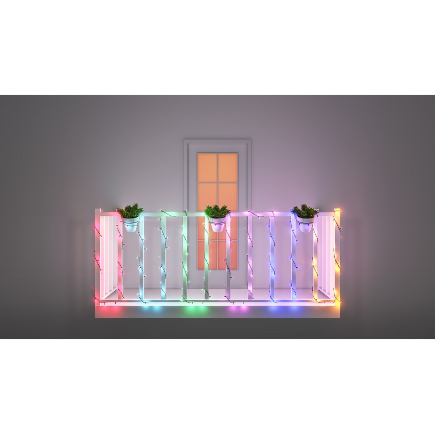 WiZ - LED RGBW Dimbaar buitenshuis ketting 160xLED 20m IP44 2700-5000K Wi-Fi