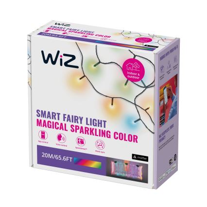 WiZ - LED RGBW Dimbaar buitenshuis ketting 160xLED 20m IP44 2700-5000K Wi-Fi