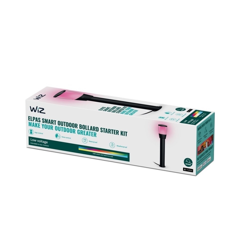 WiZ - LED RGBW Dimbaar buitenshuis lamp ELPAS LED/4,8W/12/230V 2700-5000K IP65 Wi-Fi