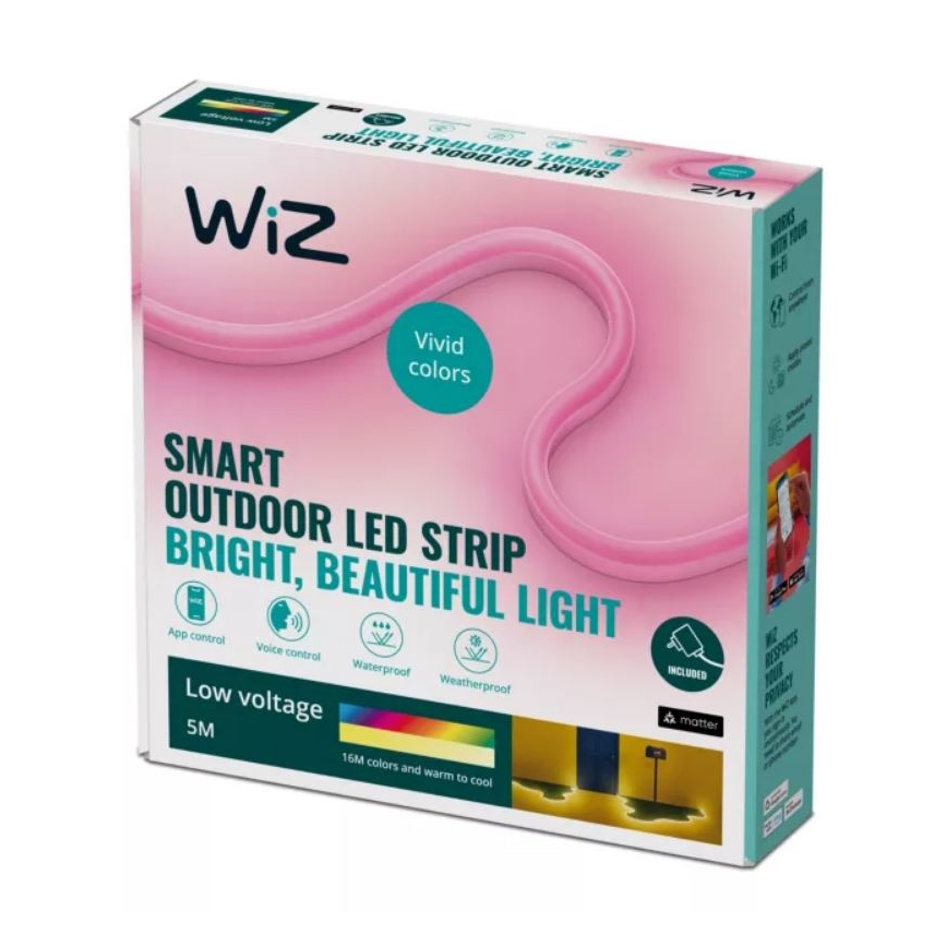 WiZ - LED RGBW Dimbaar buitenshuis strip 5m LED/24W/230V 2700-5000K Wi-Fi IP65
