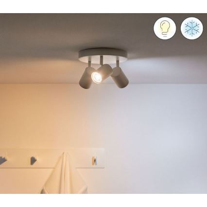 WiZ - LED RGBW dimbare inbouwspot IMAGEO 3xGU10/4,9W/230V 2200-6500K Wi-Fi CRI 90 wit