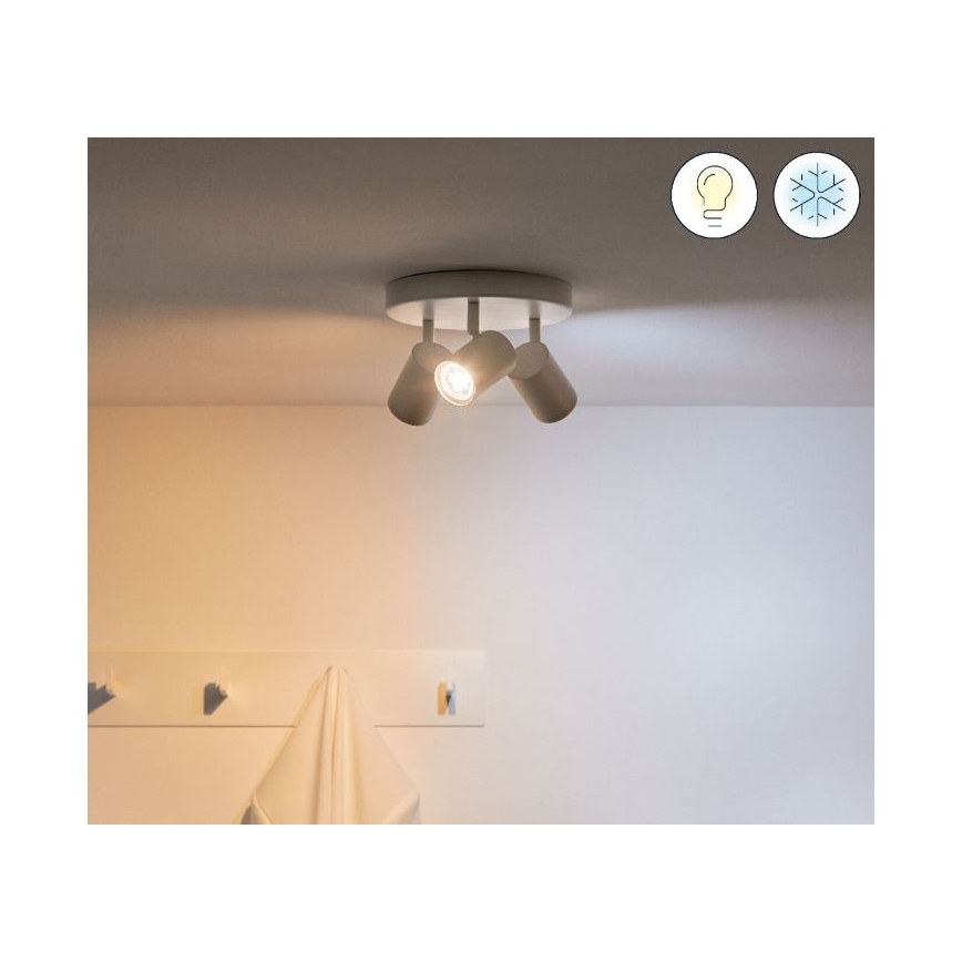 WiZ - LED RGBW dimbare inbouwspot IMAGEO 3xGU10/4,9W/230V 2200-6500K Wi-Fi CRI 90 wit