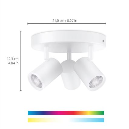 WiZ - LED RGBW dimbare inbouwspot IMAGEO 3xGU10/4,9W/230V 2200-6500K Wi-Fi CRI 90 wit