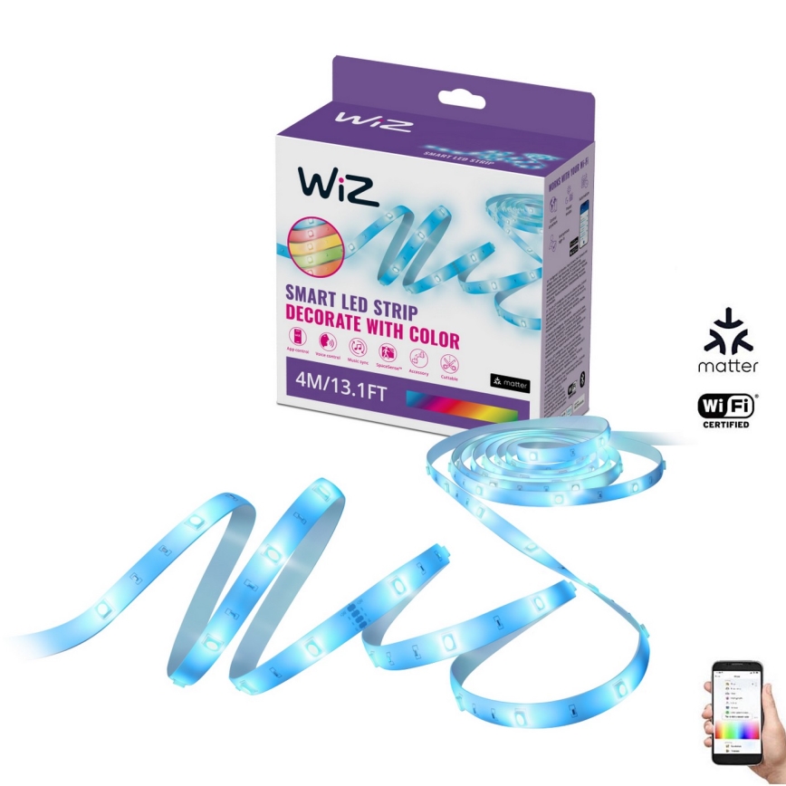 WiZ - LED RGBW dimbare strip 4m LED/6,5/230V 2700-6500K Wi-Fi