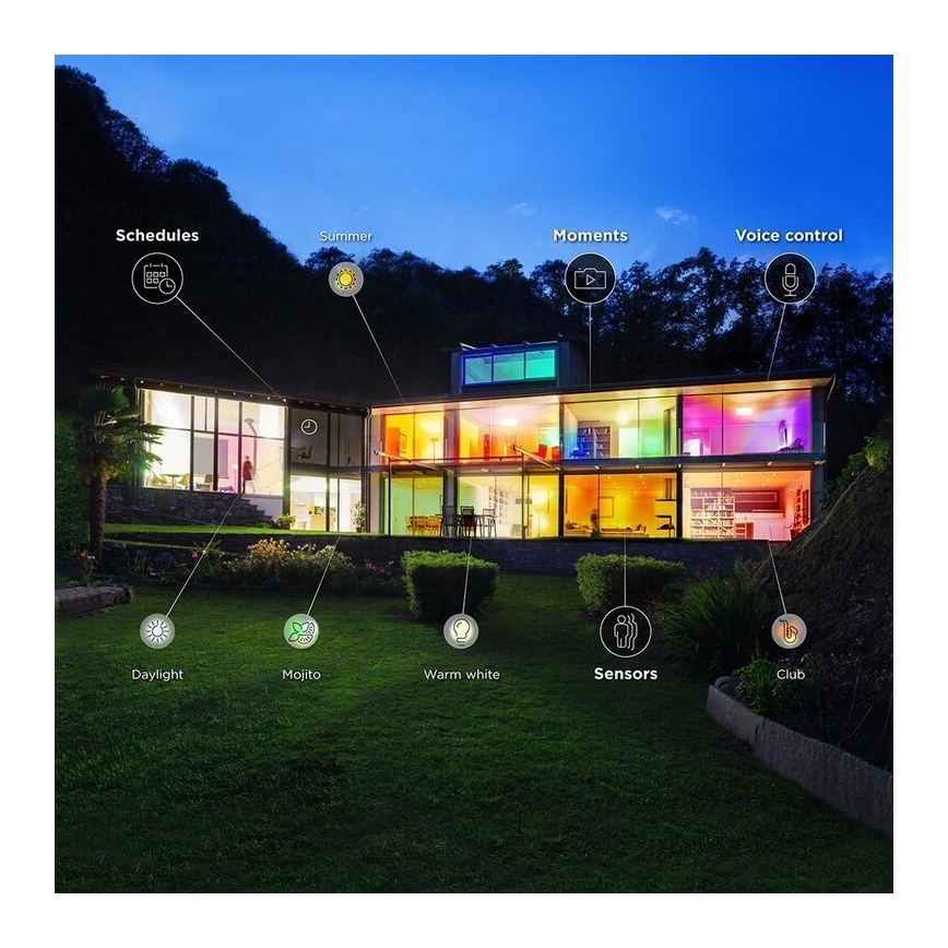 WiZ - LED RGBW Dimbare badkamer plafondlamp STELLAR LED/23W/230V 2200-6500K IP23 Wi-Fi + afstandsbediening