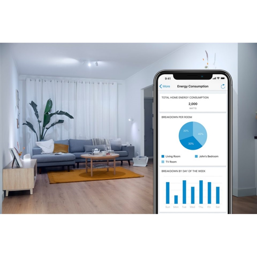 WiZ - Slim stopcontact F 2300W + powermeter Wi-Fi SCHUKO