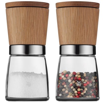 WMF - Set van 2 natuur eikenhouten peper- en zoutmolens