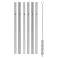 WMF - SET 6x RVS rietjes BARIC + schoonmaakborstel