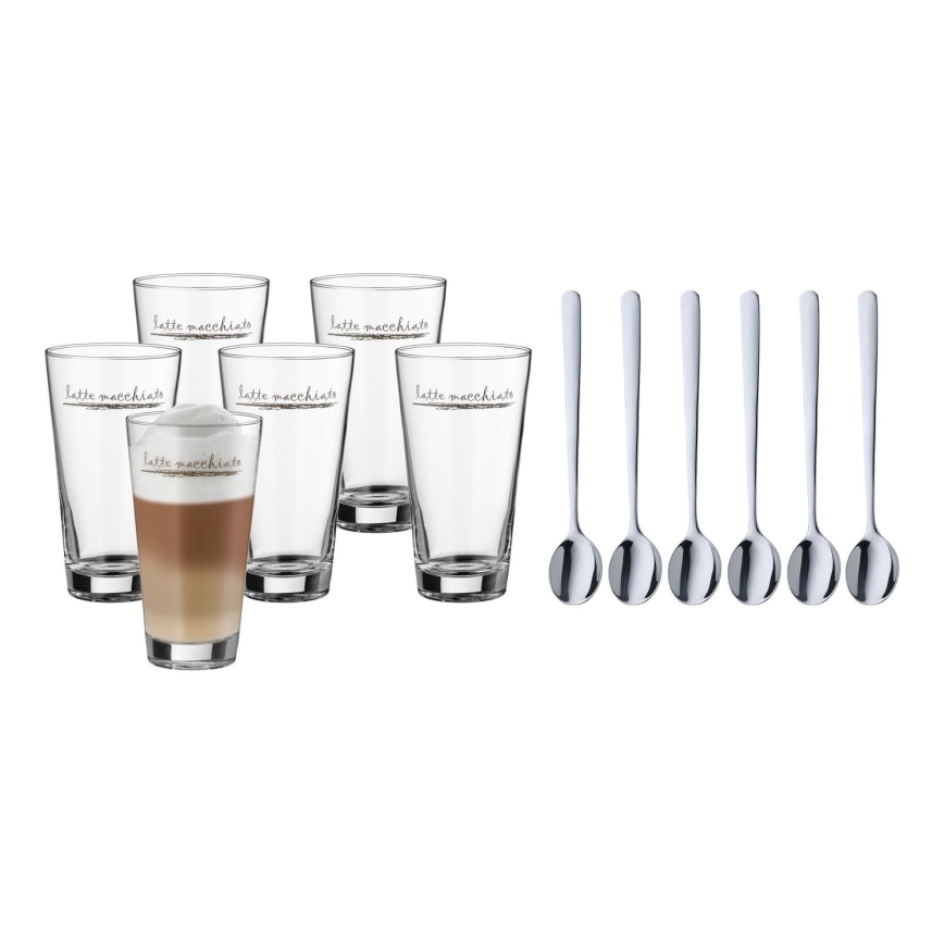 WMF - Set glazen en lepels voor latte macchiato CLEVER & MORE 6 st.
