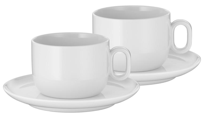WMF - SET van 2 cappuccinokopjes met schotel BARISTA 160 ml wit