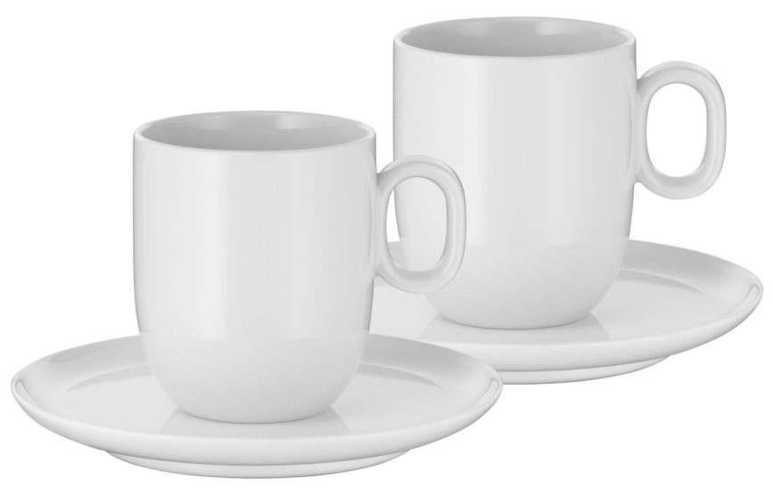 WMF - SET van 2x Café Crème kopje met schotel BARISTA 170 ml wit