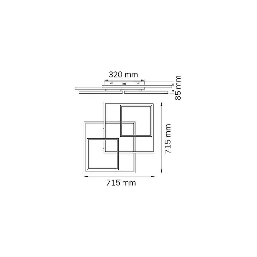 Wofi 10644 - Dimbare LED bevestigde hanglamp VISO LED/62W/230V