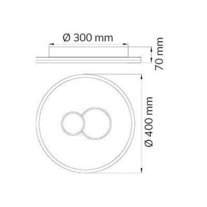 Wofi 11246 - Dimbare LED plafondlamp NADRA LED/27W/230V