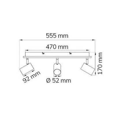 Wofi 11591 - LED spot BALI 3xGU10/5W/230V + 2xLED/6W/230V 3000K