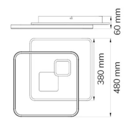 Wofi 11620 - LED dimbare plafondlamp AKON LED/43,5W/230V 2700-5500K+ Afstandsbediening