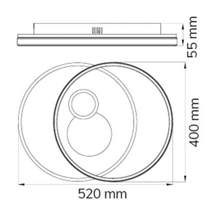 Wofi 11621 - LED dimbare plafondlamp AKON LED/38W/230V 2700-5500K + afstandsbediening