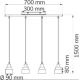 Wofi 11624 - Hanglamp aan een koord NAPLES 4xE14/28W/230V grijs/glanzend chroom