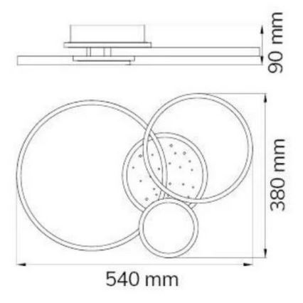 Wofi 11656 - LED Dimbare plafondlamp KIAH LED/32.5W/230V